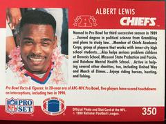 Back | Albert Lewis Football Cards 1990 Pro Set
