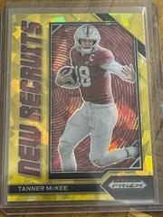 Tanner McKee [Gold Ice] #NR-9 Football Cards 2023 Panini Prizm Draft Picks New Recruits Prices