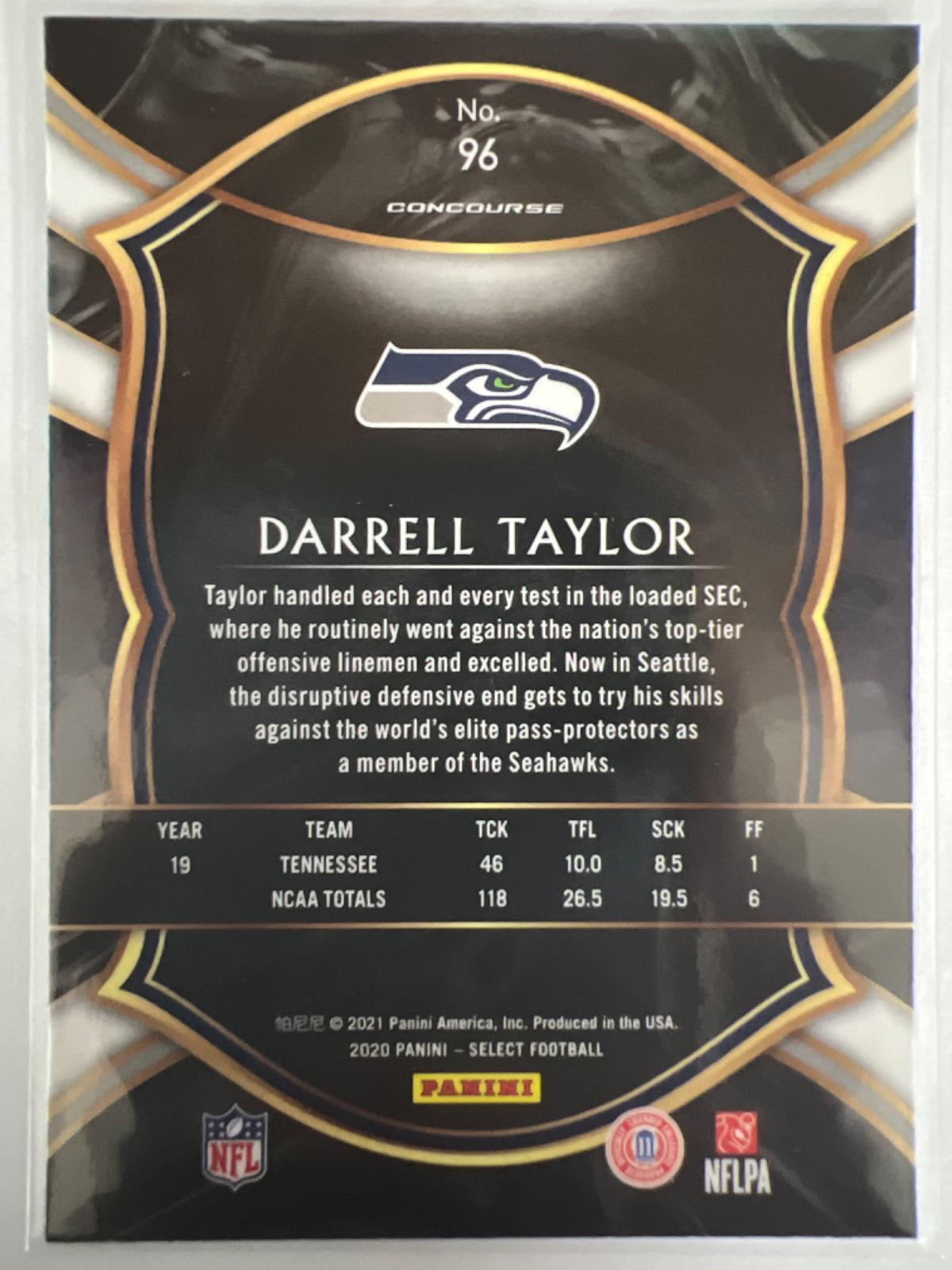 Darrell Taylor 96 Prices 2020 Panini Select Football Cards