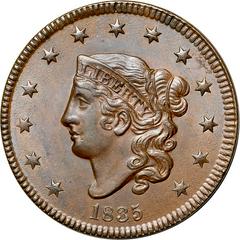 1835 Coins Coronet Head Penny Prices