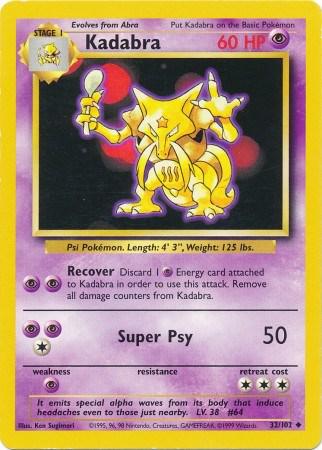 Kadabra #32 Pokemon Base Set