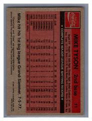 Back | Mike Tyson Baseball Cards 1981 Coca Cola