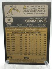 Back Of Card | Andrelton Simmons Baseball Cards 2022 Topps Heritage