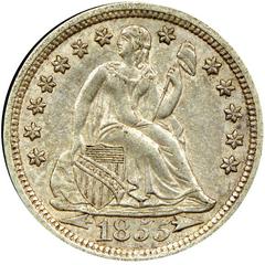 1855 [ARROWS PROOF] Coins Seated Liberty Dime Prices
