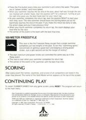 Summer Games - Manual | Summer Games Atari 7800