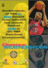 Back Of Card | Clarence Weatherspoon Basketball Cards 1993 Stadium Club