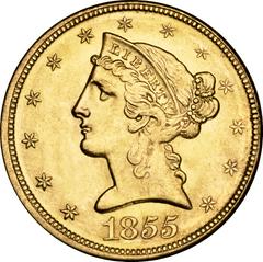 1855 D Coins Liberty Head Half Eagle Prices