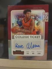 Front | Keve Aluma Basketball Cards 2022 Panini Chronicles Draft Picks Contenders College Ticket Autograph
