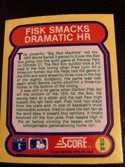 Fisk Smacks Dramatic HR #21 Baseball Cards 1988 Score Magic Motion Great Moments in Baseball Prices
