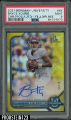 Bryce Young [Yellow Refractor] #BCPA-BY Football Cards 2021 Bowman University Chrome Autographs Prices