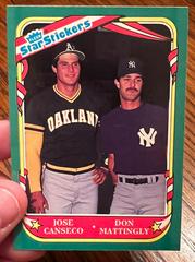 Canseco, Mattingly Baseball Cards 1987 Fleer Star Stickers Prices