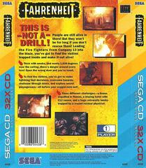 Fahrenheit - Back | Fahrenheit Sega CD
