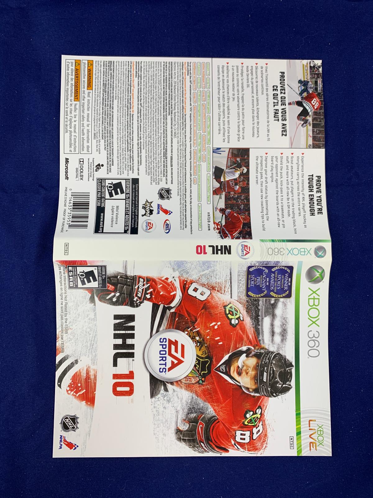 NHL 10 Box only Xbox 360