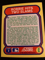 Robbie Hits Two Slams #24 Baseball Cards 1988 Score Magic Motion Great Moments in Baseball Prices