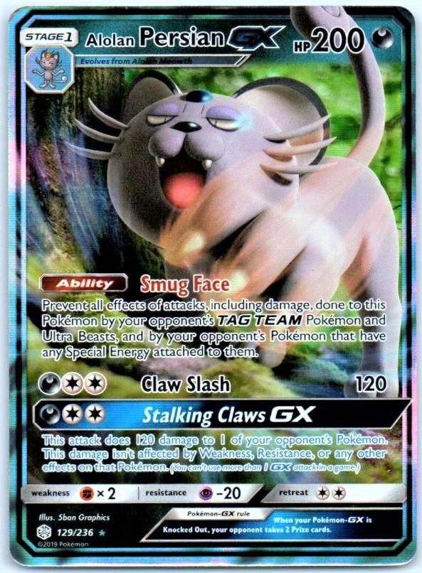 Alolan Persian GX 129 Prices Pokemon Cosmic Eclipse Pokemon Cards