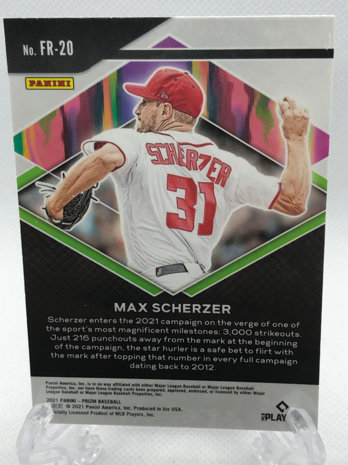 Max Scherzer Fr Prices Panini Prizm Fearless Baseball Cards