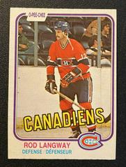 Rod Langway #186 Hockey Cards 1981 O-Pee-Chee Prices