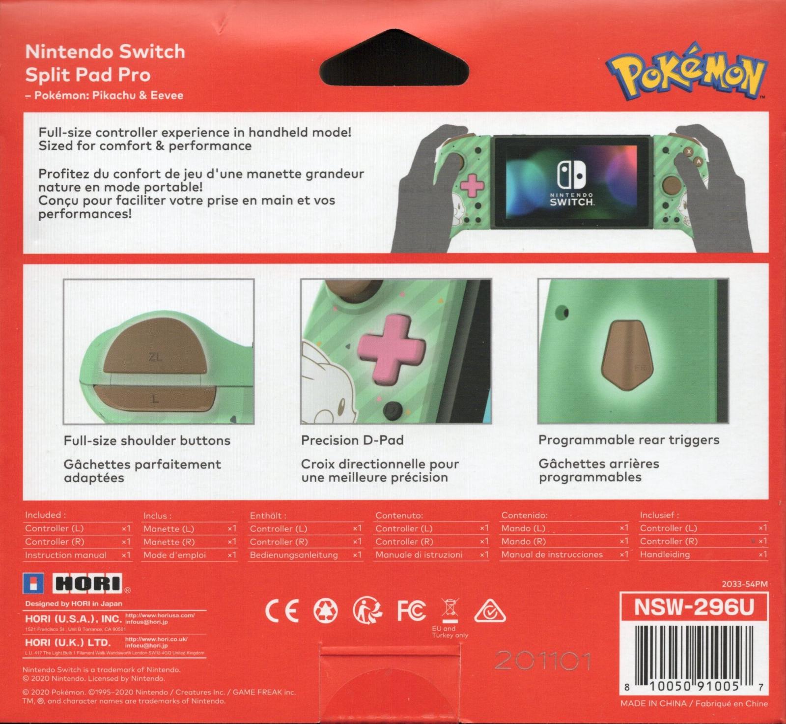 HORI Split Pad Pro [Pokemon: Pikachu & Eevee] Prices Nintendo Switch ...