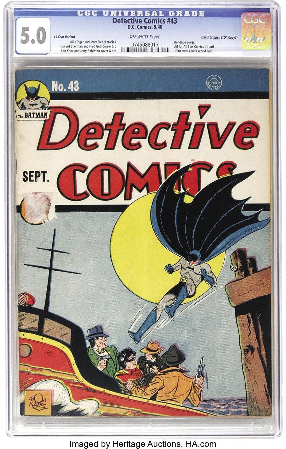 Detective Comics [15 Cent ] #43 (1940) Comic Books Detective Comics