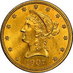 1907 [PROOF] Coins Liberty Head Gold Eagle Prices