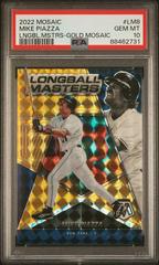 Mike Piazza [Gold] #LM-8 Baseball Cards 2022 Panini Mosaic Longball Masters Prices