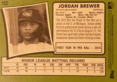 Rear | Jordan Brewer Baseball Cards 2020 Topps Heritage Minor League