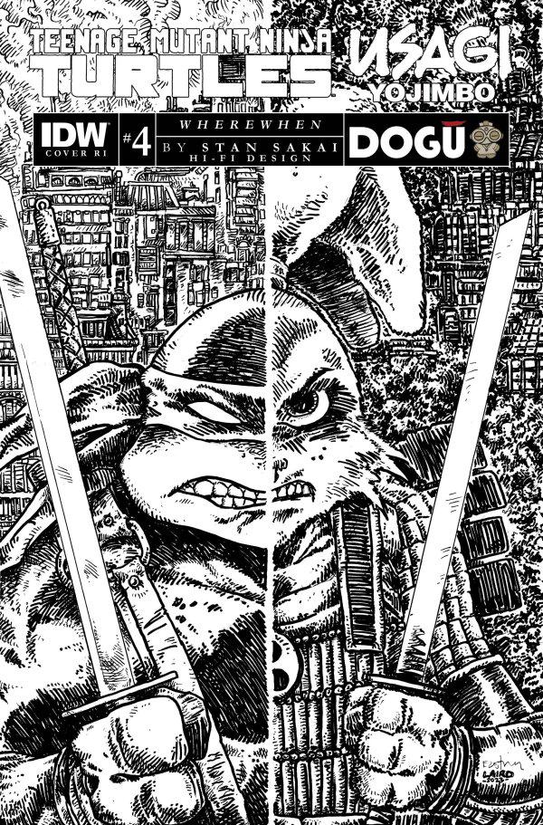 Teenage Mutant Ninja Turtles / Usagi Yojimbo: WhereWhen [Cover F Eastman B&W 1:100 Incentive] #4 (2023) Comic Books Teenage Mutant Ninja Turtles / Usagi Yojimbo: WhereWhen