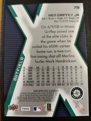 Card Back | Ken Griffey jr Baseball Cards 2009 Upper Deck X