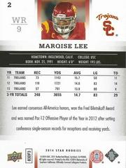 Card Back | Marqise Lee Football Cards 2014 Upper Deck Star Rookies