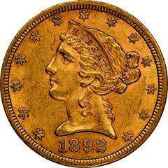 1892 CC Coins Liberty Head Half Eagle Prices