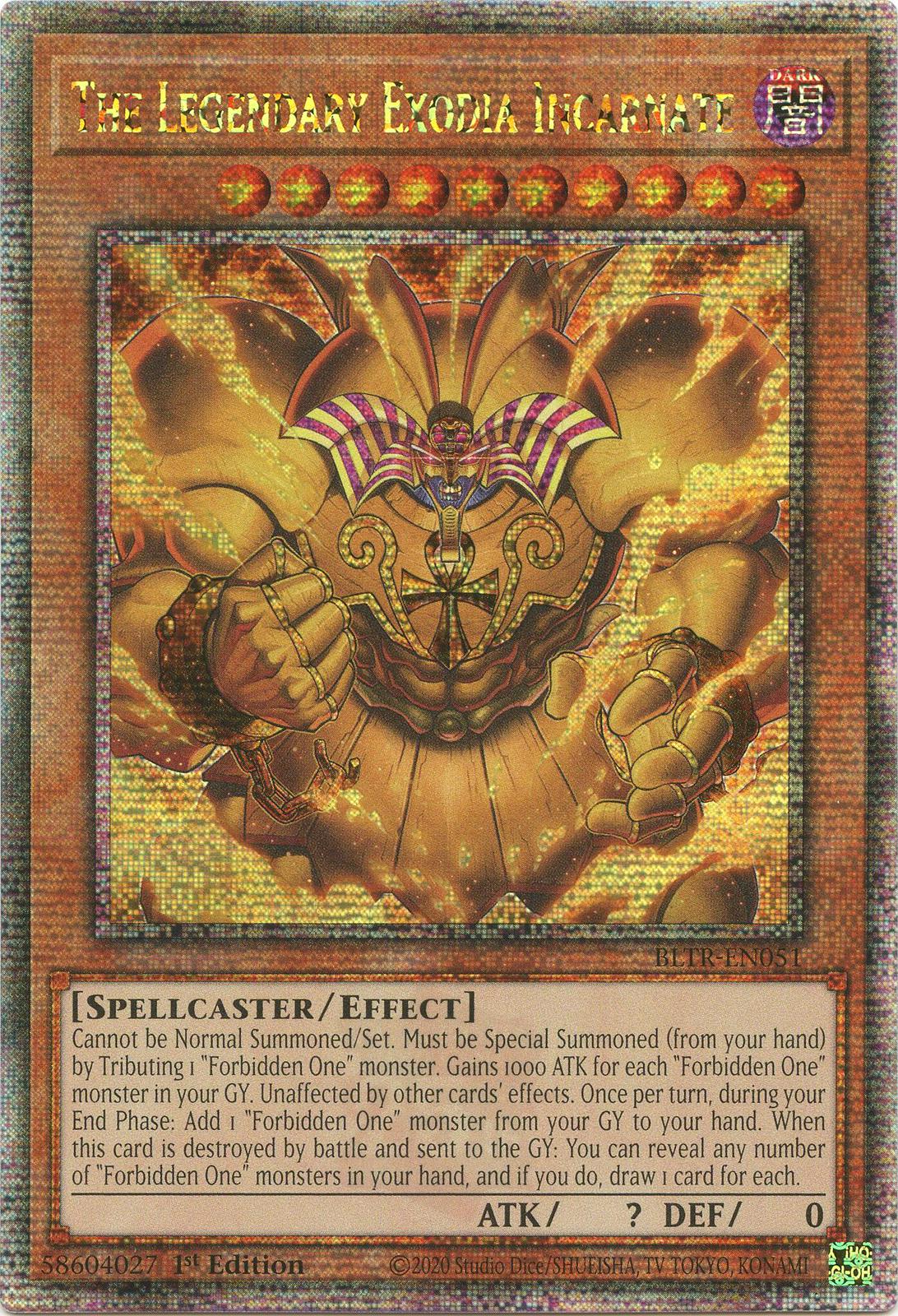 The Legendary Exodia Incarnate [Quarter Century Secret Rare] BLTR-EN051 YuGiOh Battles of Legend: Terminal Revenge