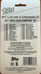 Checklist On Back Of Package | Complete Set Baseball Cards 2011 Topps World Series Champions Cardinals