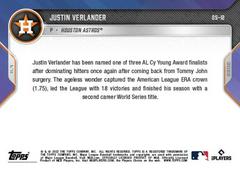 Back | Justin Verlander Baseball Cards 2022 Topps Now Off Season