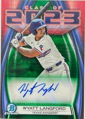 Wyatt Langford [Green] #23A-WL Baseball Cards 2023 Bowman Draft Class of Autographs Prices