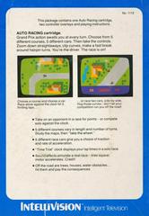 Back Cover | Auto Racing Intellivision
