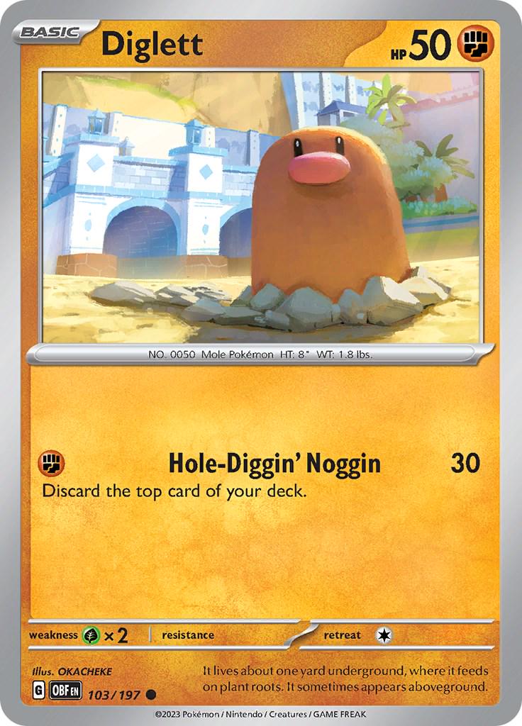 Diglett #103 Pokemon Obsidian Flames