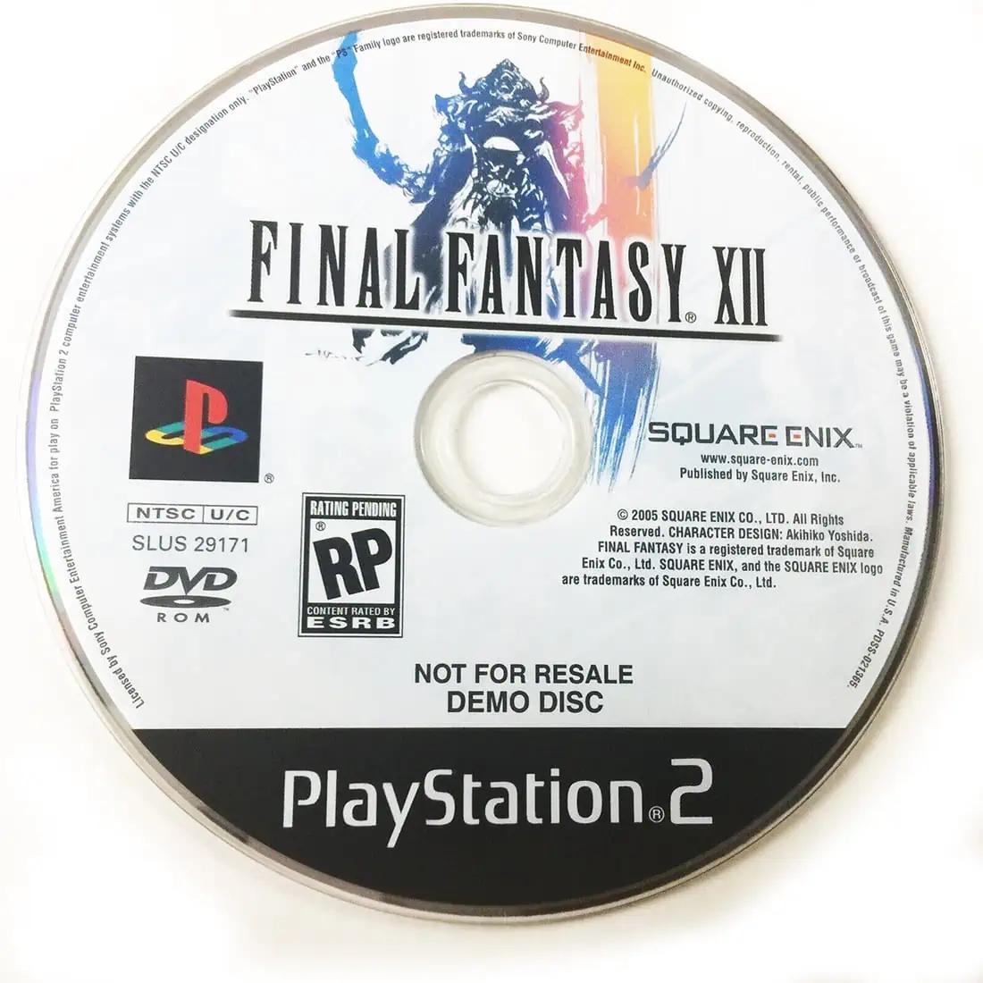 Final Fantasy XII [Not For Resale Demo Disc] Playstation 2