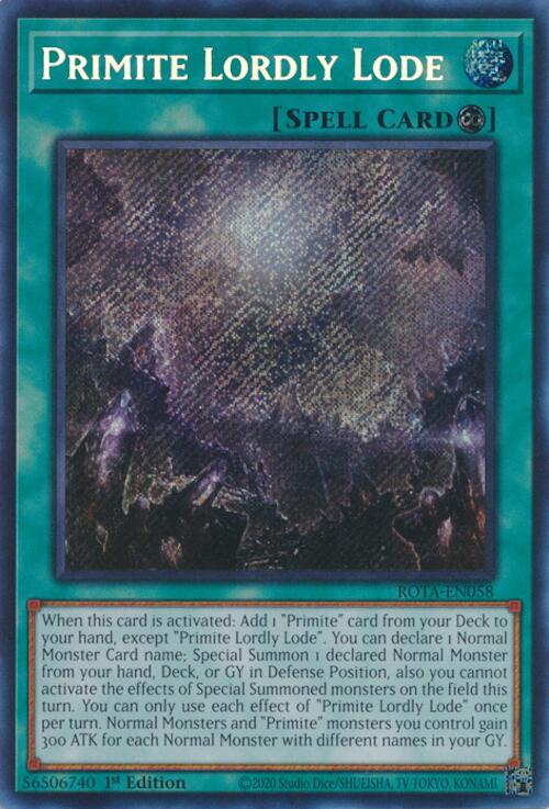 Primite Lordly Lode ROTA-EN058 YuGiOh Rage of the Abyss