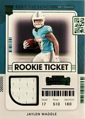 Jaylen Waddle [Green Variation] Football Cards 2021 Panini Contenders Rookie Ticket Swatches Prices