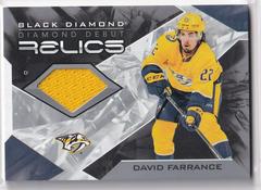 David Farrance #DD-DF Hockey Cards 2021 Upper Deck Black Diamond Debut Relics Prices
