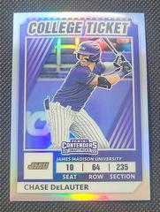 Chase DeLauter [Holo] #9 Baseball Cards 2022 Panini Elite Extra Edition College Tickets Optic Prices