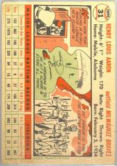 Back | Hank Aaron [White Back] Baseball Cards 1956 Topps