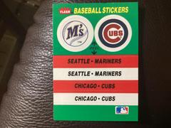 Seattle Mariners /Chicago Cubs Baseball Cards 1987 Fleer Team Stickers Prices