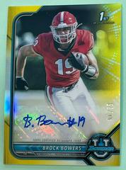 Brock Bowers [Yellow Refractor] #BCPA-BB Football Cards 2021 Bowman University Chrome Autographs Prices