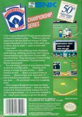 Little League Baseball - Back | Little League Baseball NES