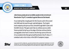 Back | John Stones Soccer Cards 2022 Topps Now UEFA Champions League