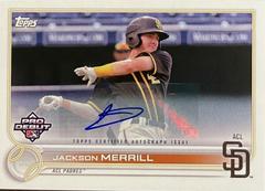 Jackson Merrill [Autograph] #PD-103 Baseball Cards 2022 Topps Pro Debut Prices