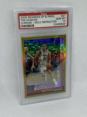 Tim Duncan [Chrome Gold Refractor] Basketball Cards 2005 Bowman Prices