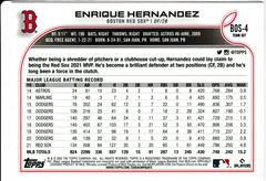 Back | Enrique Hernandez Baseball Cards 2022 Topps Boston Red Sox