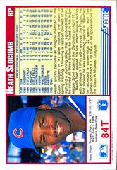 Card Back | Heath Slocumb Baseball Cards 1991 Score Traded